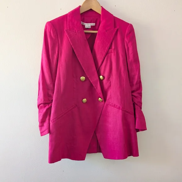 NWOT Veronica Beard Hirsh Pink Dickey Jacket Blazer Size 6 Celebrity Linen - Picture 8 of 16